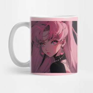 Heart eyes anime pink girl trendy Mug
